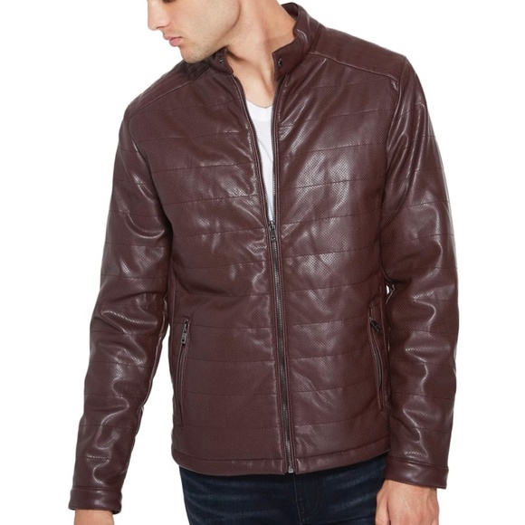 GUESS Smithley Perforated Moto Men's Jacket SZ S - Picture 1 of 10